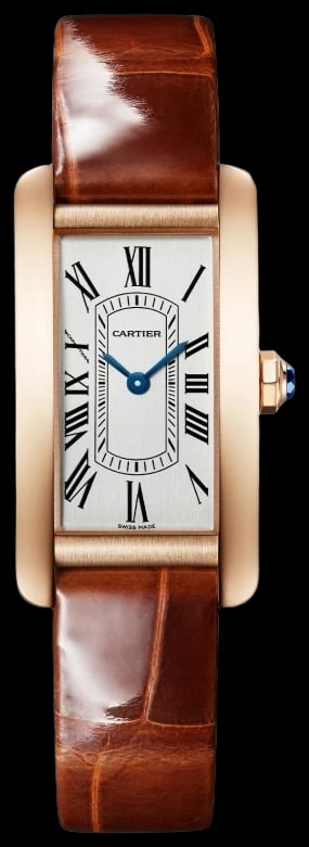 Cartier Tank Américaine WGTA0340 Small model, quartz movement, rose gold, leather