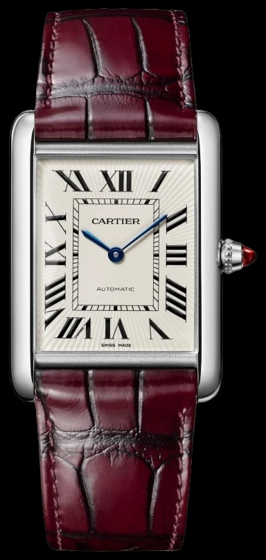 Cartier Tank Louis Cartier WGTA0373 Large model, automatic movement, platinum, leather