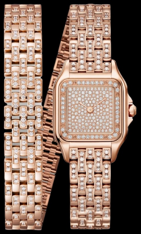 Cartier Panthère WJPN0062 Small model, quartz movement, rose gold, diamonds