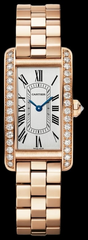 Cartier Tank Américaine WJTA0056 Small model, quartz movement, rose gold, diamonds
