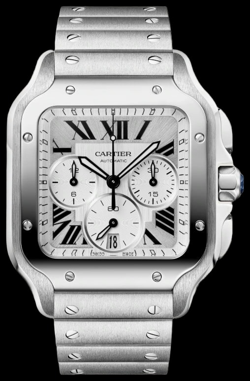 Cartier Santos de Cartier WSSA0083 Large model, automatic movement, steel, interchangeable metal bracelet and rubber straps