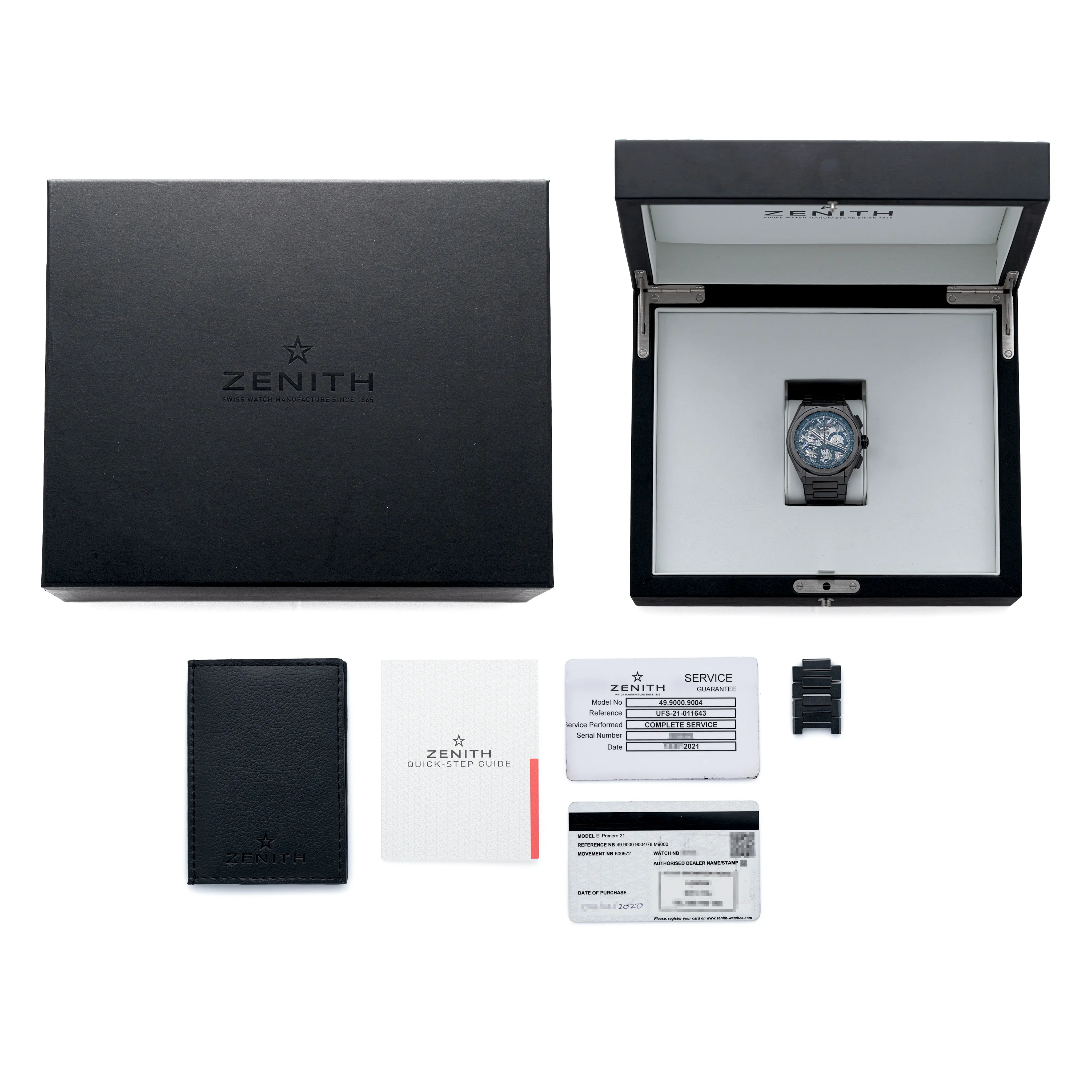 Zenith Defy Watch Full Set Box Papers and Accessories