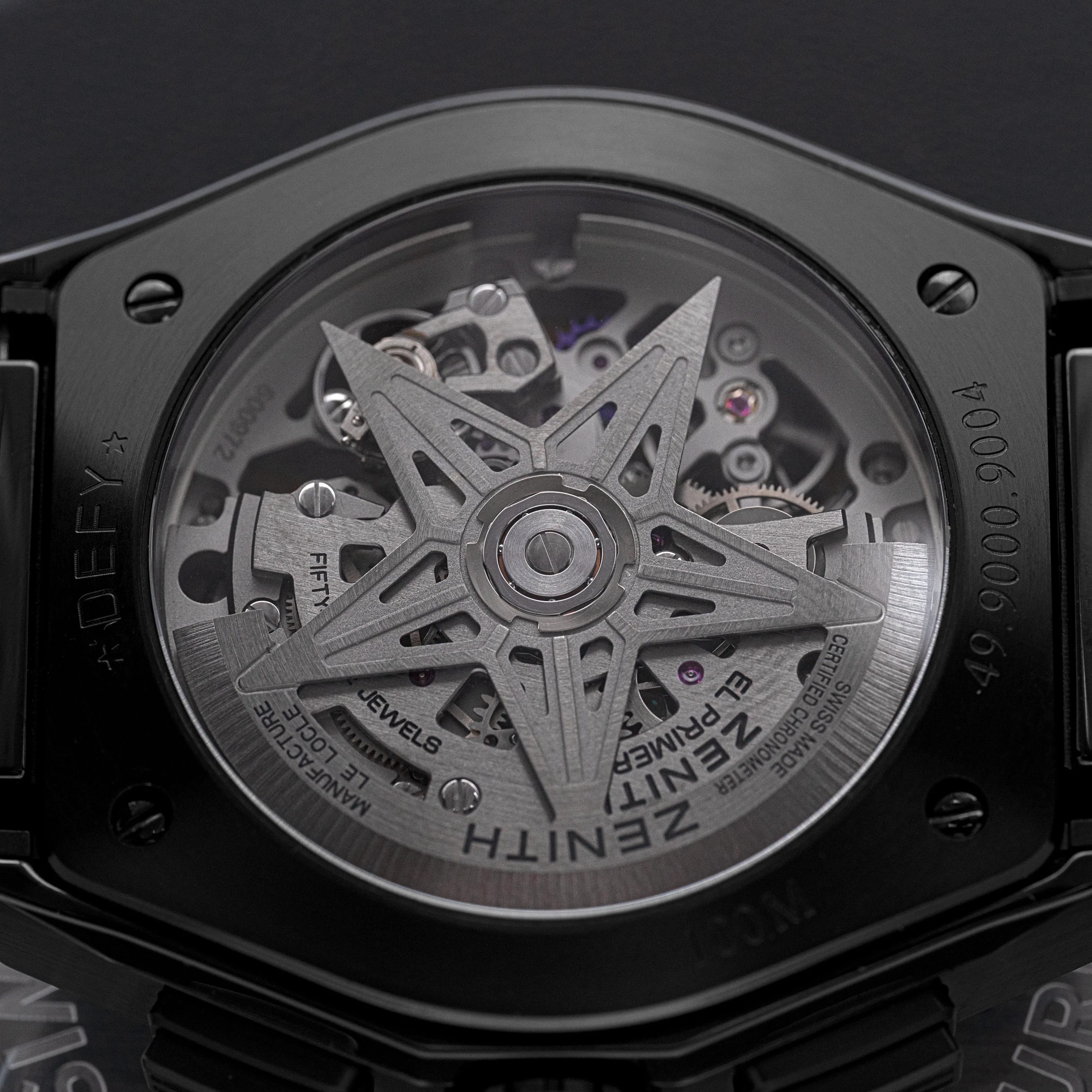 Zenith Defy Automatic Movement Exhibition Caseback Detail