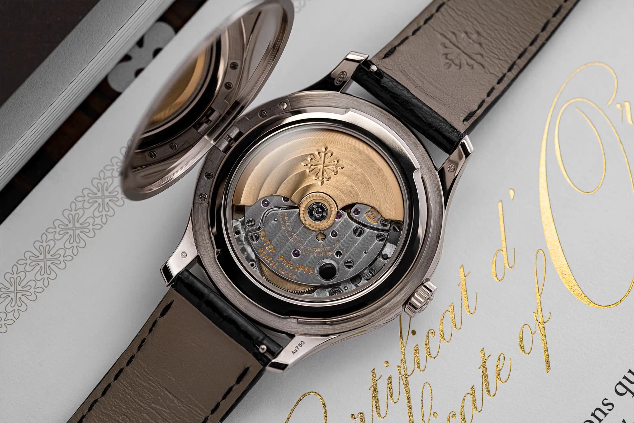 patek philippe 5227G-010 calatrava movement galss back