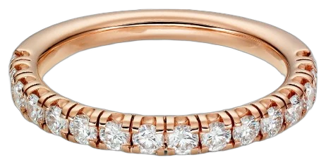 Cartier Etincelle de Cartier wedding ring, width 2 mm, semi-paved collection example
