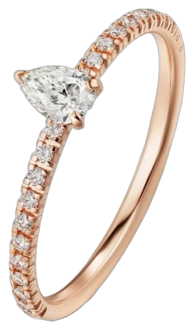 Cartier Etincelle de Cartier ring, pear-cut diamond, paved collection example