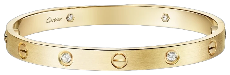 Cartier LOVE bracelet, classic model, brushed, 4 diamonds collection example