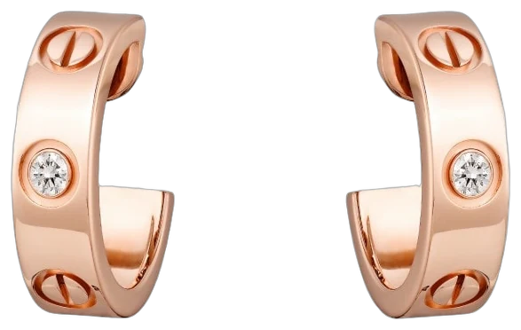 Cartier LOVE hoop earrings, classic model, 2 diamonds collection example