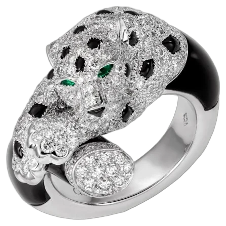 Cartier Panthère de Cartier ring, onyx, paved collection example