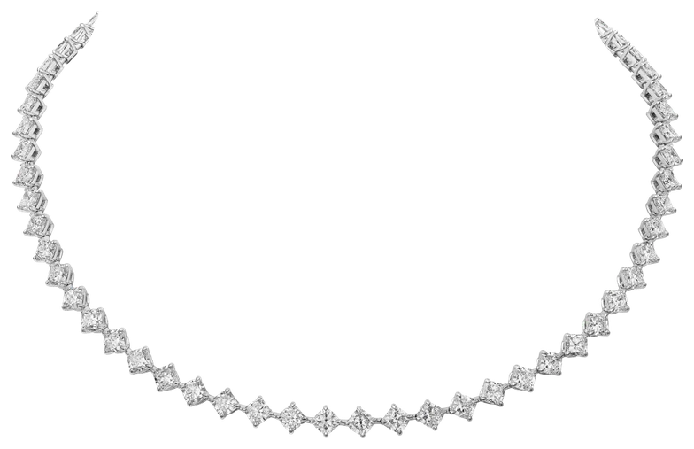 Cartier Essential Lines necklace, cushion-cut diamonds collection example