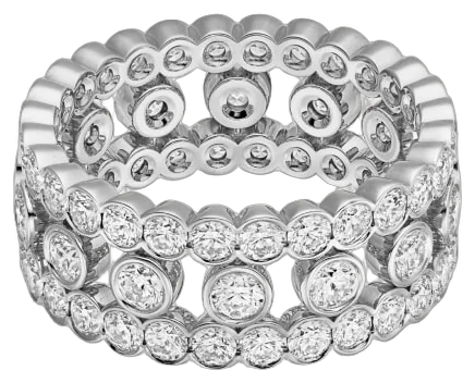 Cartier Broderie de Cartier ring, triple row, diamonds collection example