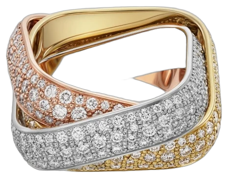 Cartier Trinity cushion ring, large model, paved collection example