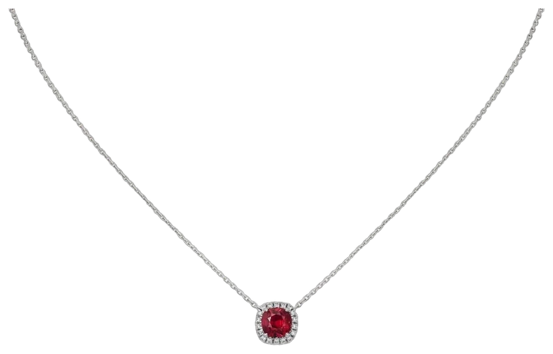 Cartier Destinée pendant, cushion-cut ruby, paved collection example