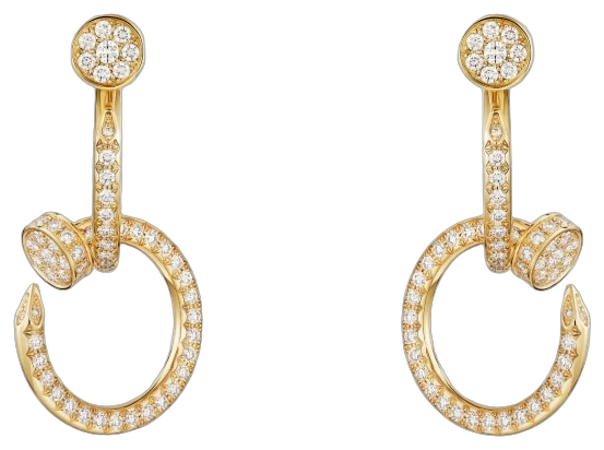 Cartier Juste un Clou earrings, double, semi-paved collection example